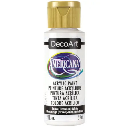 DecoArt Americana Acrylic Paint 59ml 2oz Greys - Snow (Titanium) White