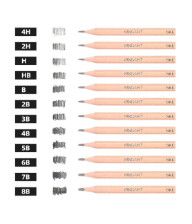 Artist Sketch Pencil Set of 12 in Metal Tin