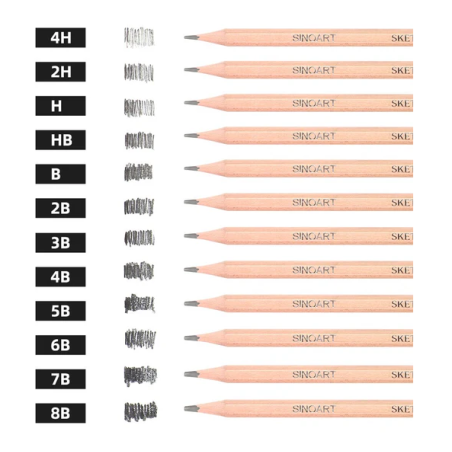 Artist Sketch Pencil Set of 12 in Metal Tin