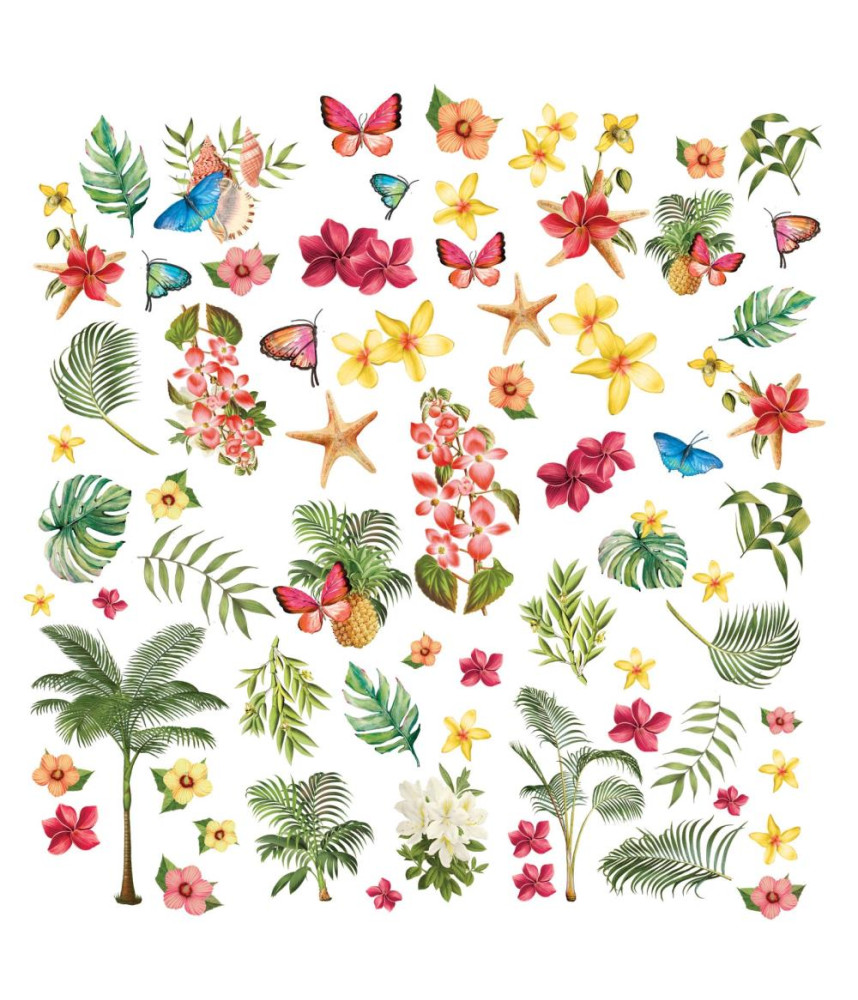 49 And Market Vintage Artistry Sunburst Laser Cut Outs -Tropical Foliage