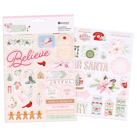 Rosie Studio- Peppermint Twist Chipboard Stickers
