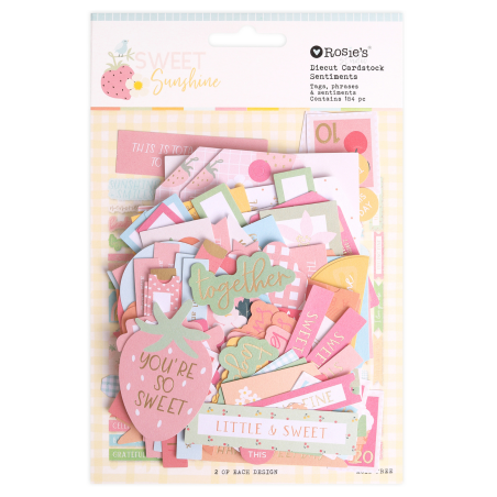 Rosie's Studio- Sweet Sunshine Cardstock Diecut (182 Pieces) -Sentiments