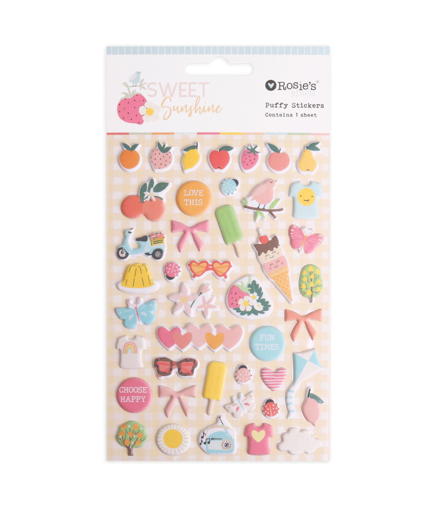 Rosie's Studio- Sweet Sunshine Puffy Motif Stickers