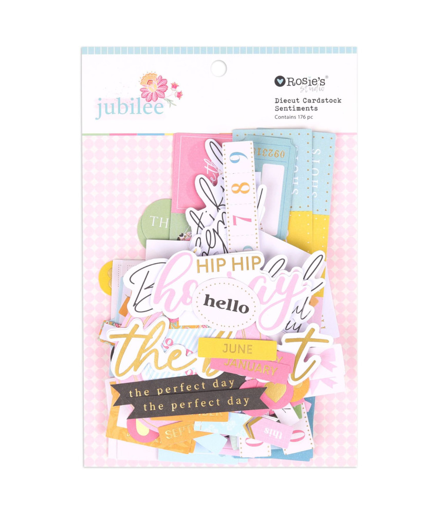 Rosie's Studio- Jubilee Cardstock Diecut (176 Pieces) - Sentiments