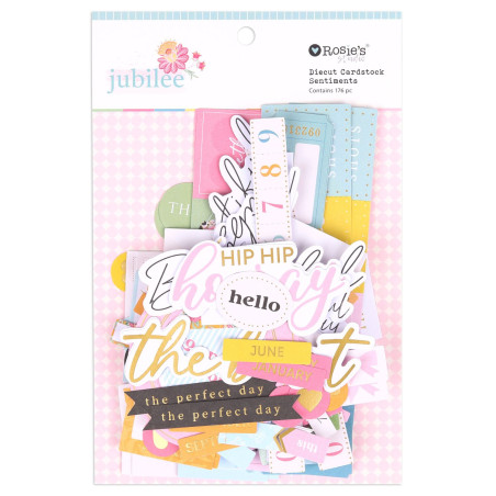 Rosie's Studio- Jubilee Cardstock Diecut (176 Pieces) - Sentiments