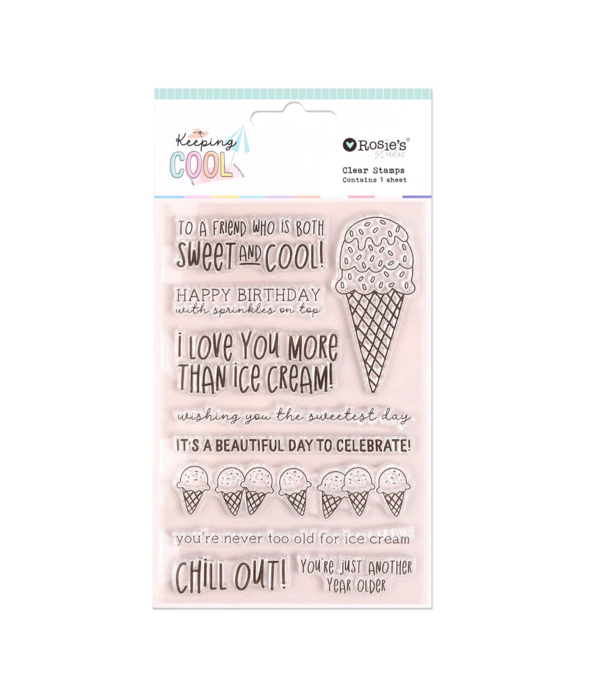 Rosie's Studio- Keeping Cool Clear Stamp
