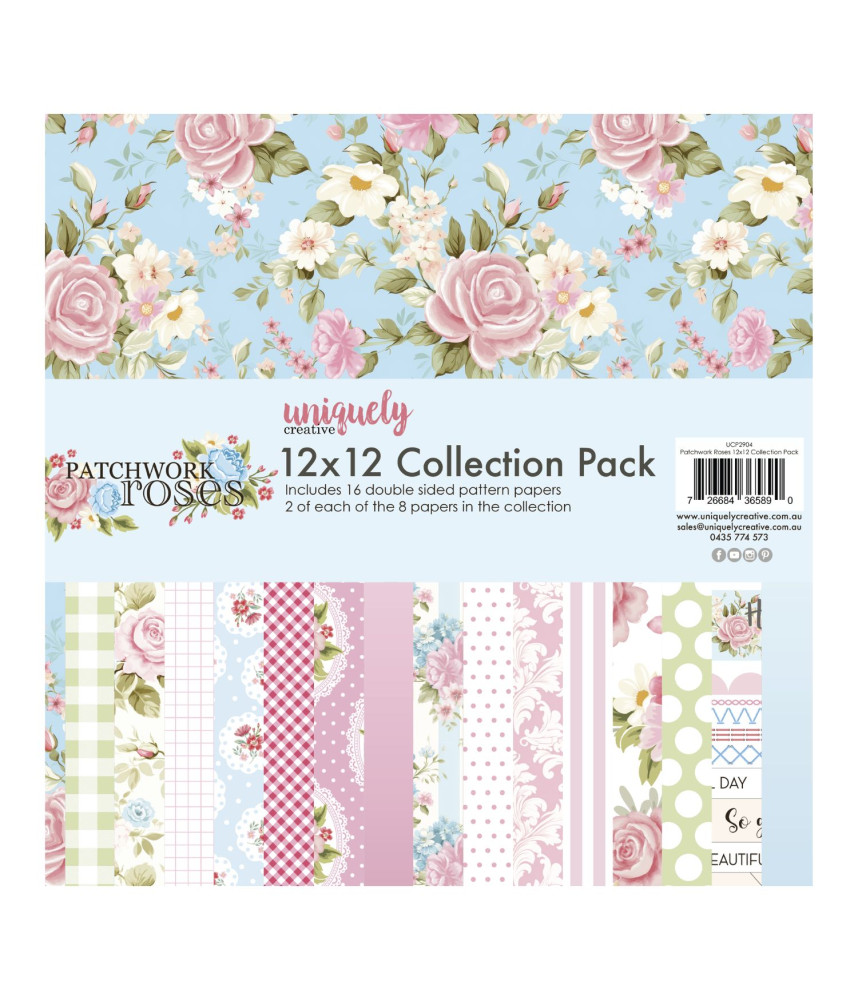 Uniquely Creative 12x12 Scrapbook Paper Pack - Patchwork Roses