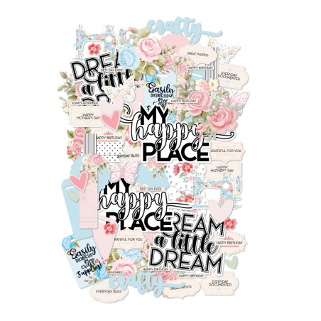 Uniquely Creative Patchwork Roses Creative Cuts/Ephemera Pack