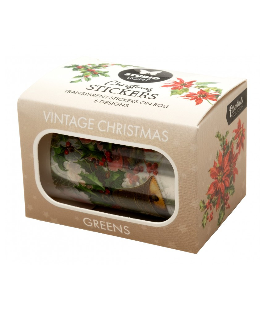 Studio Light Christmas Stickers Vintage Christmas Greens - Transparent