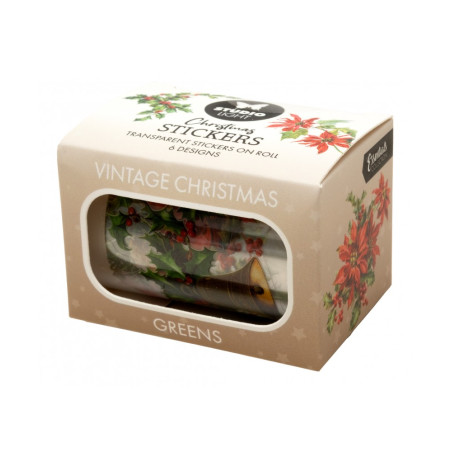 Studio Light Christmas Stickers Vintage Christmas Greens - Transparent