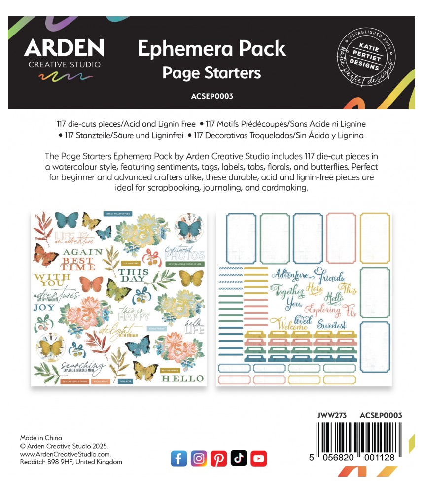 Arden Page Starters Ephemera/Die Cuts Pack 117Pc
