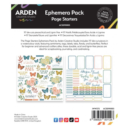 Arden Page Starters Ephemera/Die Cuts Pack 117Pc