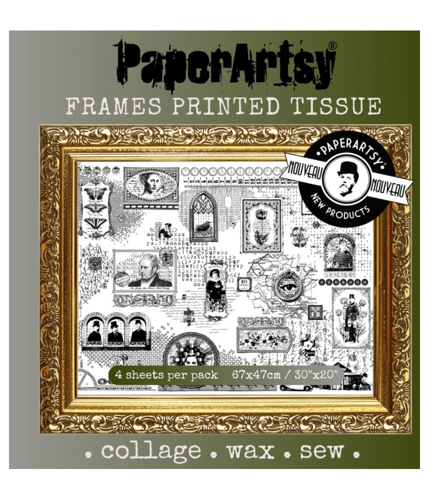 Paper Artsy Printed Tissue Collage Paper - Frames