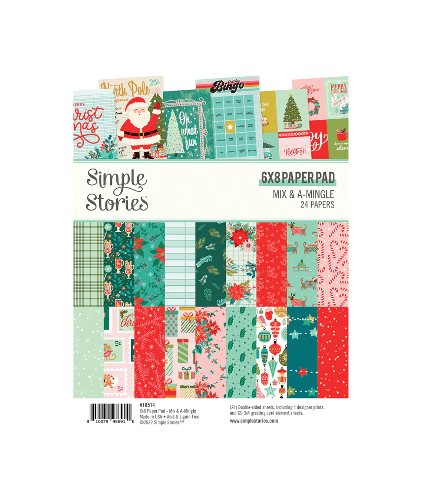 Simple Stories 6X8 Scrapbook Paper Pad Mix & A Mingle