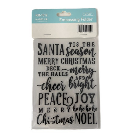 Embossing Folder - Xmas Script 4" x 6"