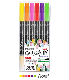 Mungyo Calligraphy Twin Tip - Floral Set
