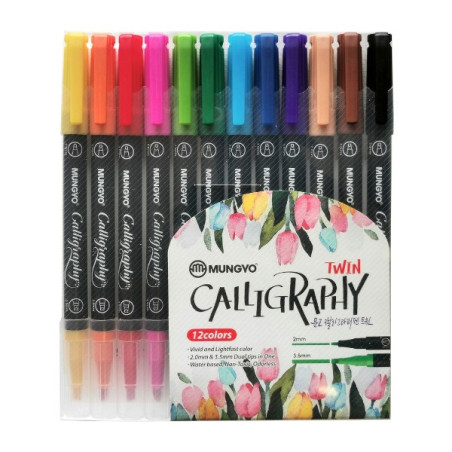 Mungyo Water-based Twin Tip Calligraphy Set 12pc