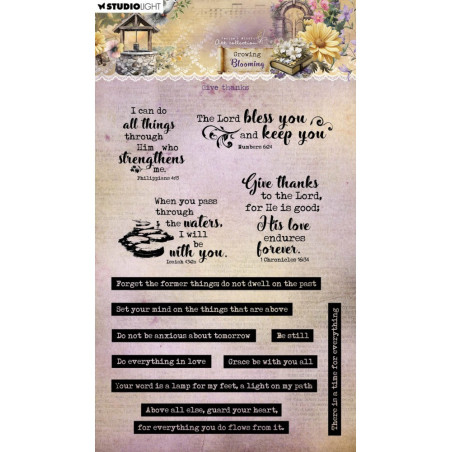 Studio Light Clear Stamp Give thanks Growing & Blooming 135x192x3mm 13pcs