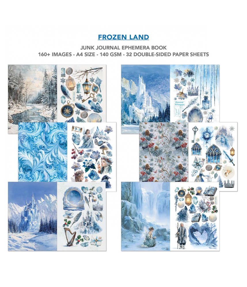 Ciao Bella A4 Junk Journal & Ephemera Paper Pack - Frozen Land