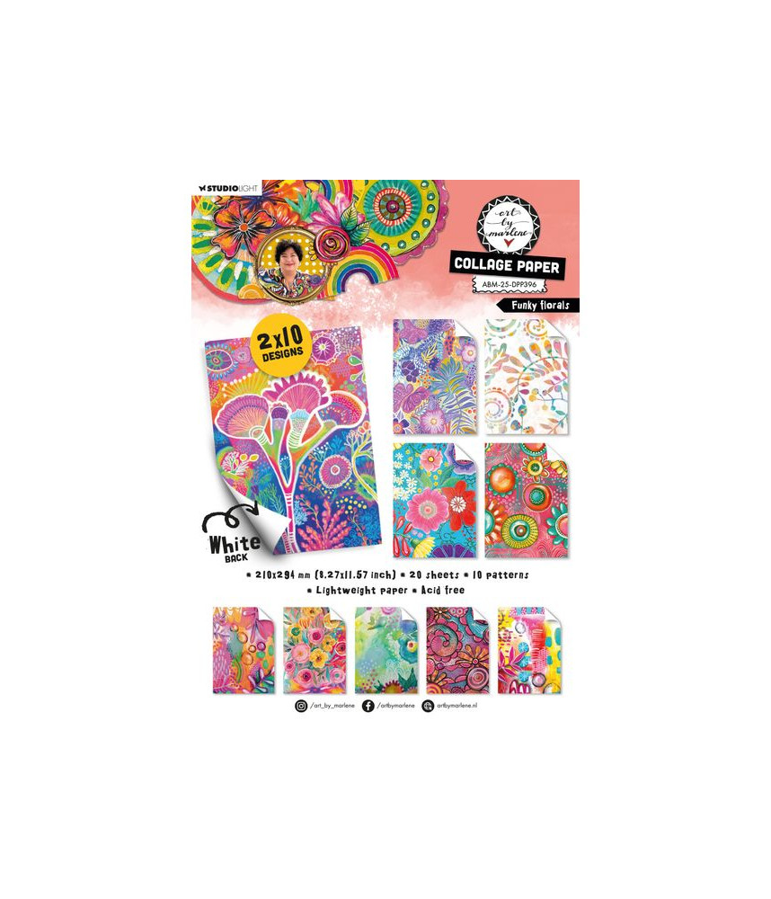 Studio Light A4 Collage Paper - Funky Florals