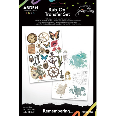 Arden Creative Studio Remembering 6 in x 8 in Rub-On Transfer Set