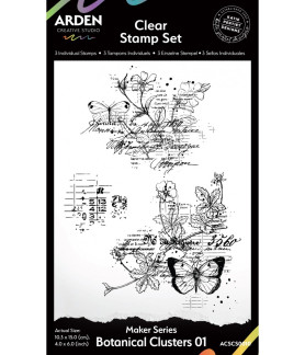 Arden Clears Stamp Maker Series Botanical Clusters 01 Clear Stamp Set 3 Stamps 10.3 x 15.0cm