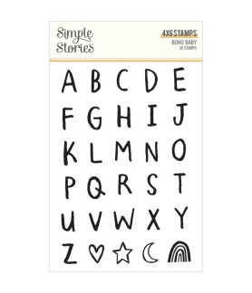 Simple Stories Clear Stamp Boho Baby  Alphabet