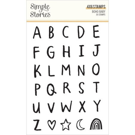 Simple Stories Clear Stamp Boho Baby  Alphabet