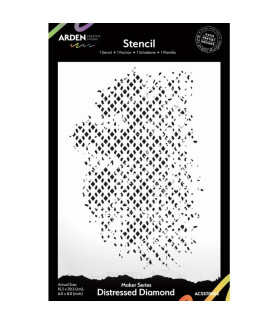 Arden Maker Series Distressed Diamond 6x8in Stencil/Mask