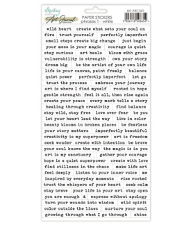 Mintay 6 x 12 Art Journal Paper Stickers - Words - White