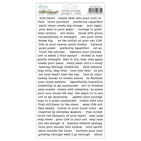 Mintay 6 x 12 Art Journal Paper Stickers - Words - White