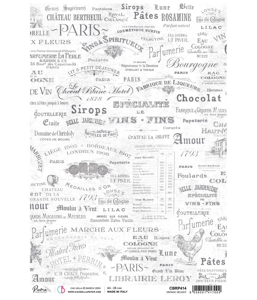 Ciao Bella A4 Tissue Paper Vintage Delight