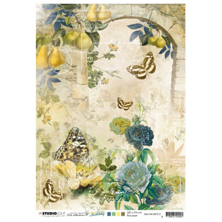 Studio Light A4 Tissue Paper Arch w. roses & Butterflies New Awakening