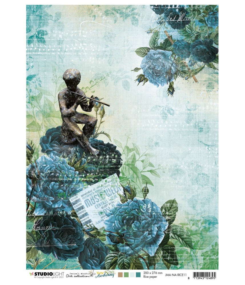 Studio Light A4 Tissue Paper Roses Figure with Flute Ticket New