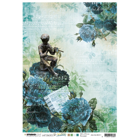 Studio Light A4 Tissue Paper Roses Figure with Flute Ticket New