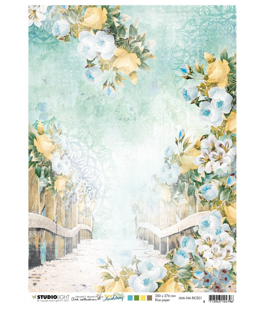 Studio Light A4 Tissue Paper Bridge/Stairs with flowers New Awak