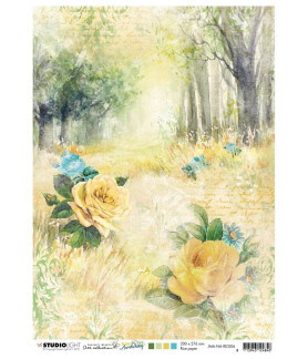 Studio Light A4 Tissue Paper Forest road & roses New Awakening