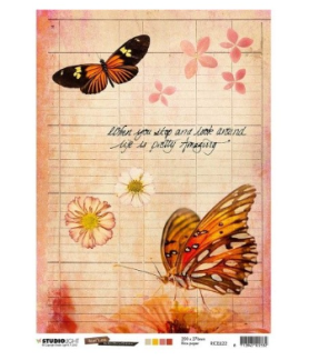 Studio Light A4 Tissue Paper Butterfly Collection 210x297mm nr.22