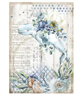 Stamperia A4 Tissue Paper - Romantic Sea Dream Whale