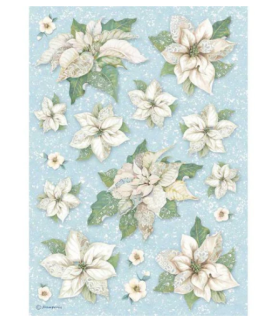 Stamperia A4 Tissue Paper Poinsettia Texture