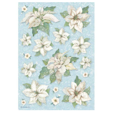 Stamperia A4 Tissue Paper Poinsettia Texture