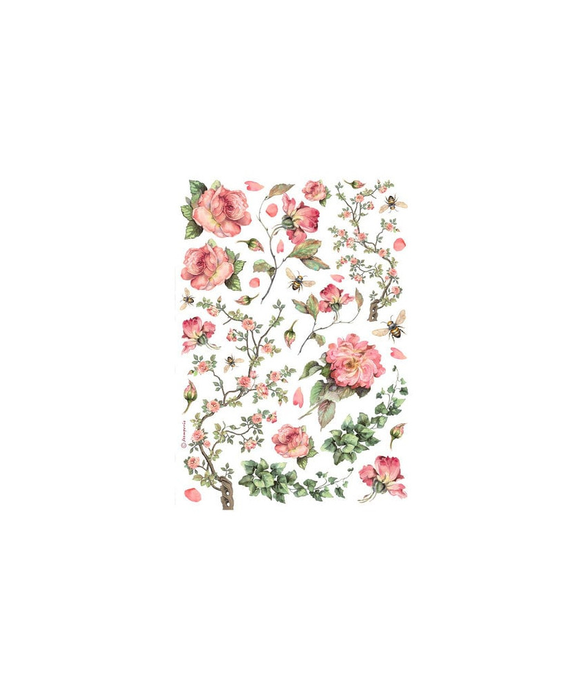 Stamperia A4 Tissue Paper Roses and Ivy