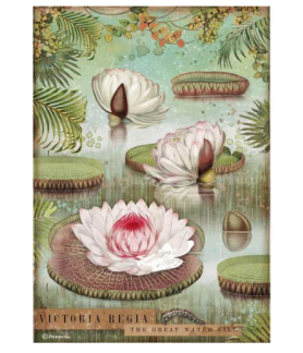 Stamperia A4 Tissue Paper Amazonia Water Lily