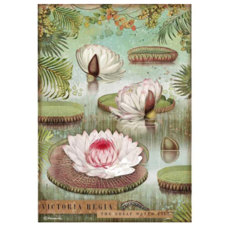 Stamperia A4 Tissue Paper Amazonia Water Lily