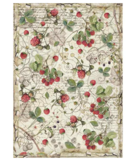 Stamperia A4 Tissue Paper Forest Rasberry