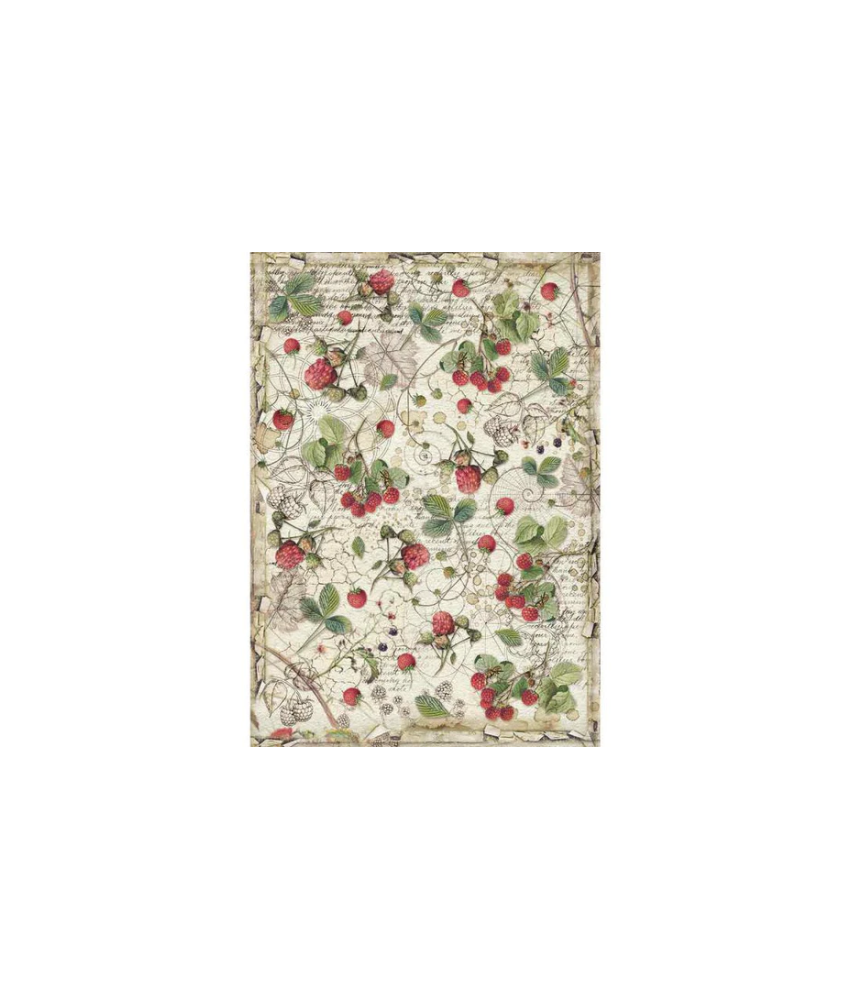 Stamperia A4 Tissue Paper Forest Rasberry