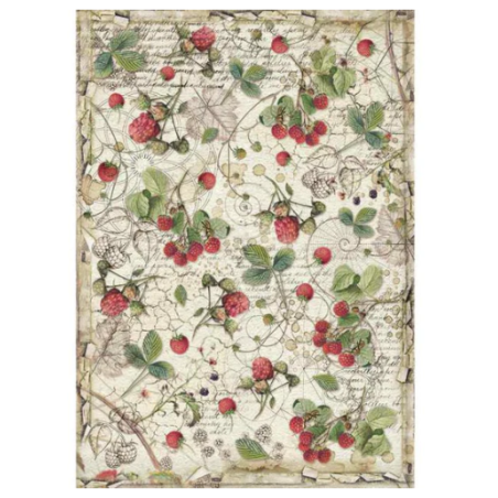Stamperia A4 Tissue Paper Forest Rasberry