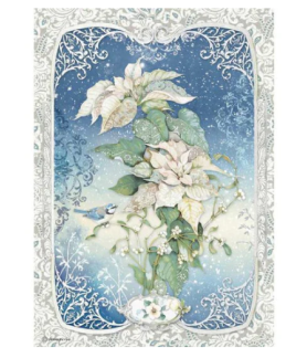 Stamperia A4 Tissue Paper Poinsettia