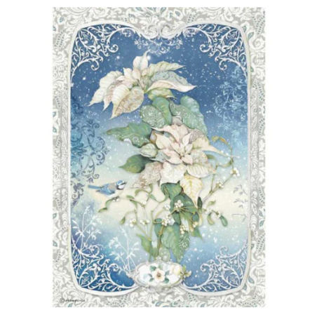 Stamperia A4 Tissue Paper Poinsettia