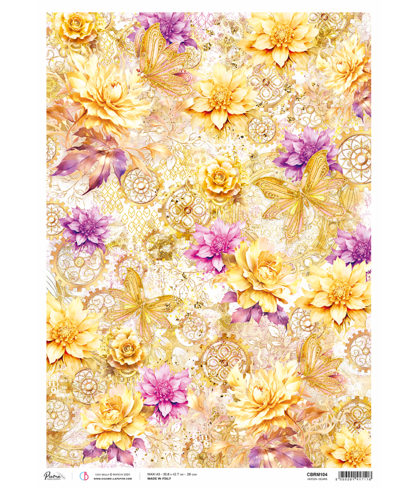 Ciao Bella A3 Tissue Paper Hidden gears